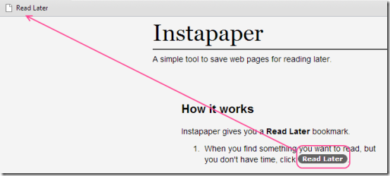 Instapaper-bookmarklet