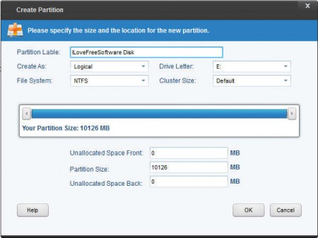 MiniAide Magic Partition creating