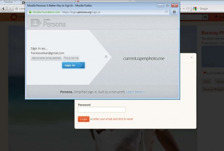 Mozilla Persona login openphoto