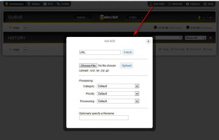 SABnzbd adding NZB file download