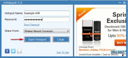 mHotspot creating hotspot