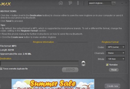 AV RingtoneMAX exporting ringtone