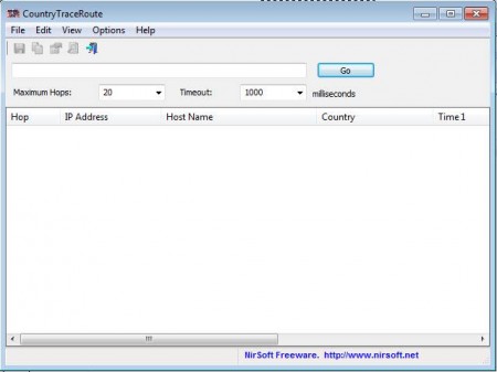 Free Traceroute tool default window