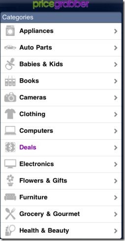 PriceGrabber Categories