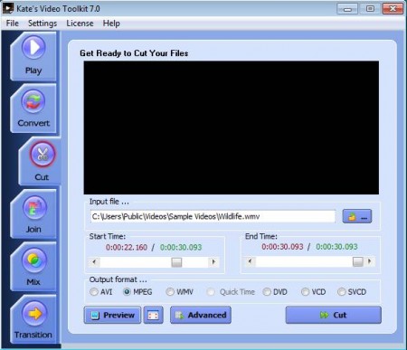 Video Toolkit cut videos