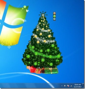 animated desktop christmas tree interface