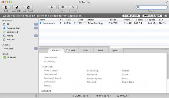 bittorrent for mac screenshot