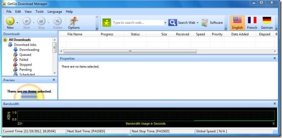 goget download manager inteface