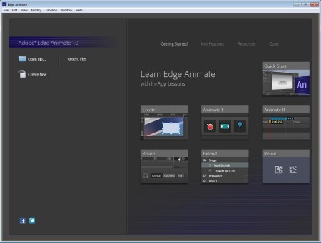 Adobe Edge Animate default window