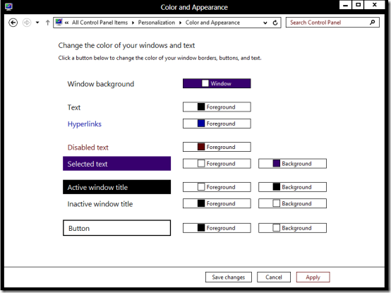 color settings windows 8