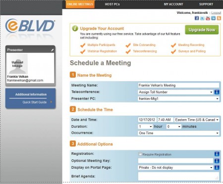 eBLVD scheduling meeting