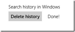 how to delete search history windows8