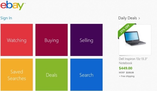 windows 8 shopping app