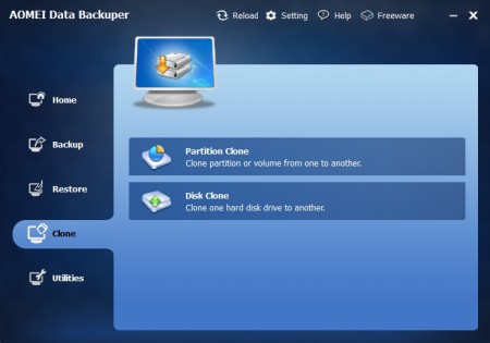 AOMEI Data Backuper partition clone disk