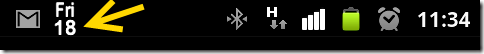 Android Statusbar Date