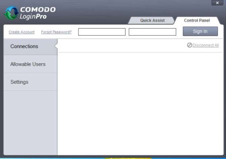 Comodo LoginPro to remotely connect to other computers