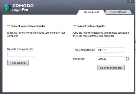 Comodo LoginPro quick assist