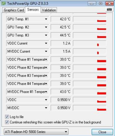 GPU-Z sensor data