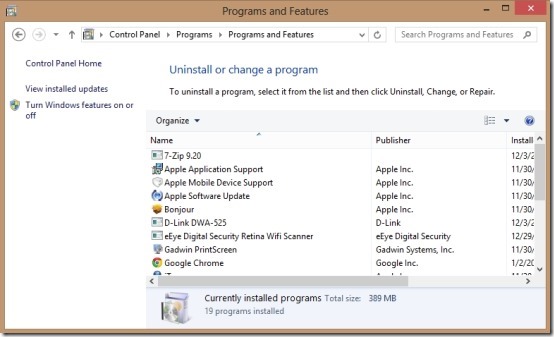 How To Uninstall Application in Windows 8