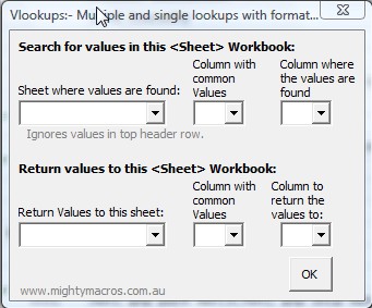 Multi-Lookup add-in default window