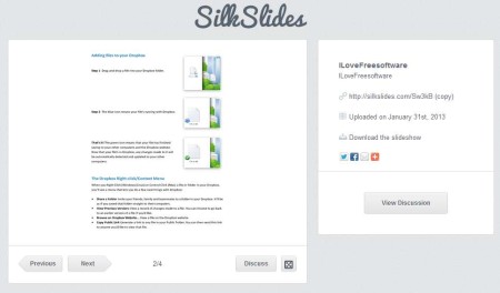 SilkSlides presentation online