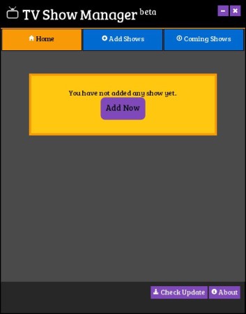 TV Show Manager free TV show tracking software default window