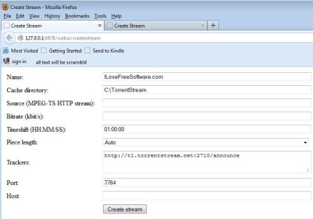 Torrent Stream broadcasting broadcast setup