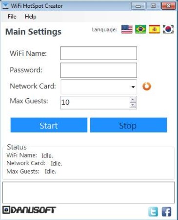 WiFI Hotspot Creator default window