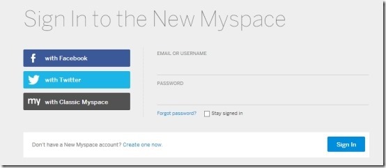 signin page new myspace