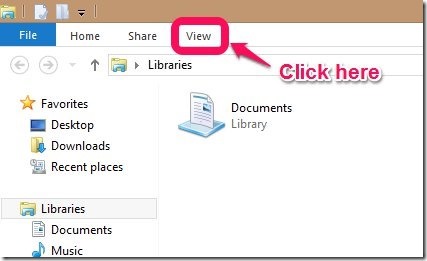 view button in windows 8