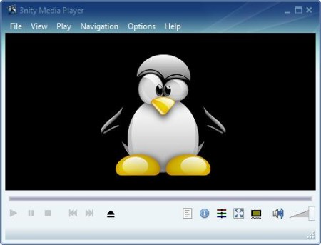 3nity Free Media Player default window