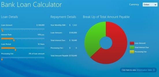 Bank Loan Calculator  windows 8