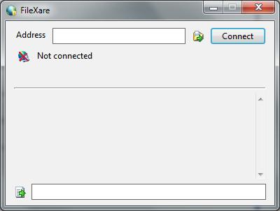 FileXare to transfer files between two computers default window