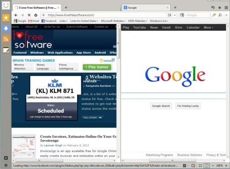 Maxthon split view