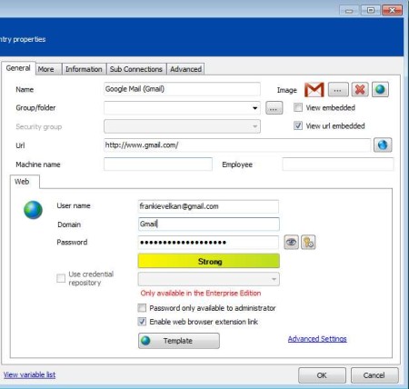 Password Vault Manager writting data