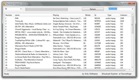 Shoutcast Explorer default window