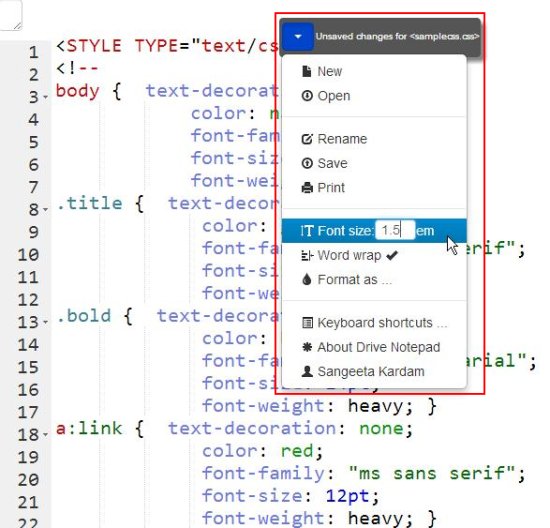 drive notepad options