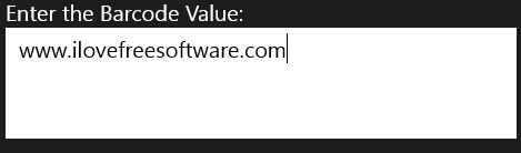 enter barcode vlaue windows 8