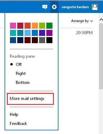 outlook more mail settings