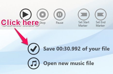 save file in mp3 cutter