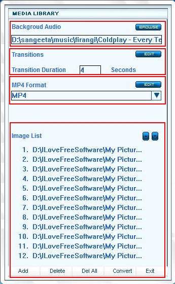 slideshow maker to mp4 settings