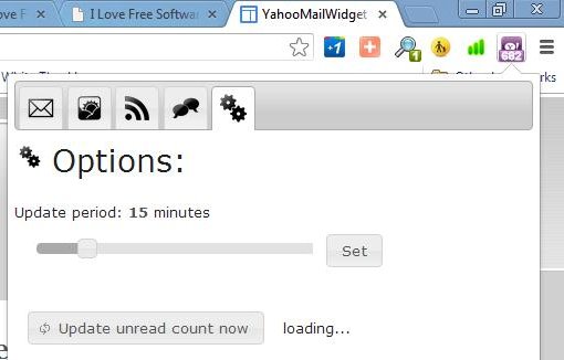 yahoo mail widget unread