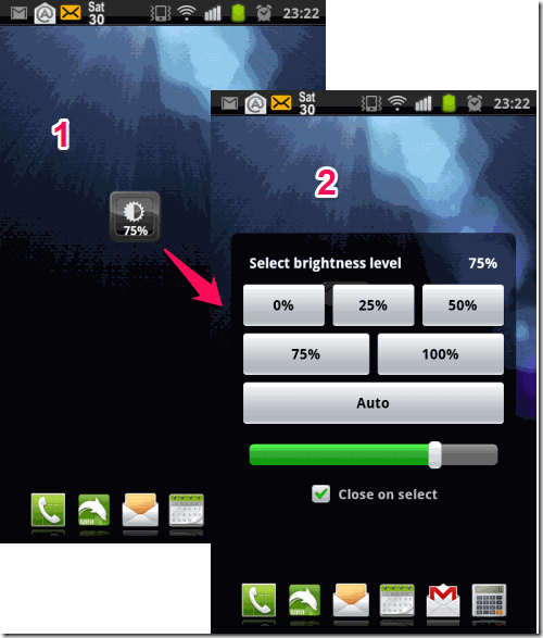 Android Brightness Control Widget