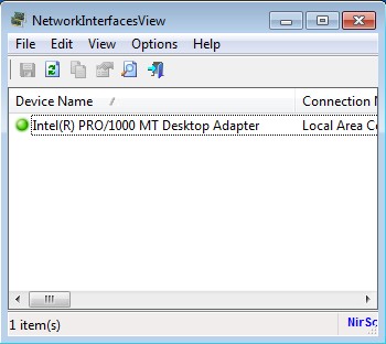 NetworkInterfacesView default window