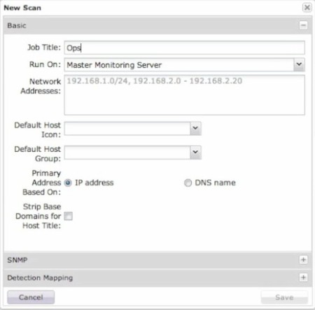 Opsview Core scanning hosts