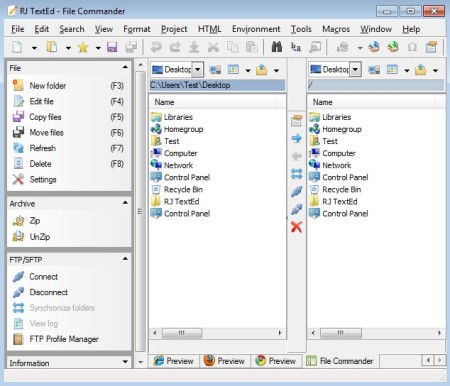 RJ TextEd file commander