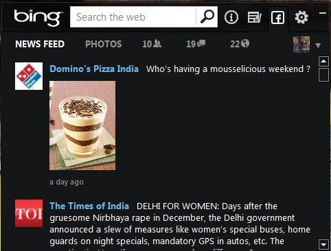 bing desktop facebook