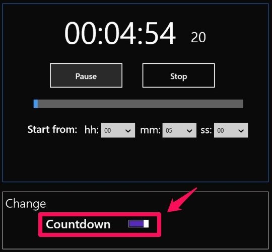 countdown timer windows 8