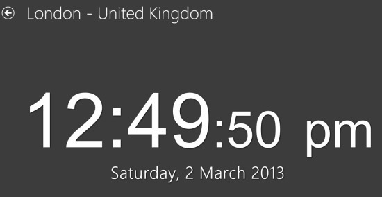 full screen clock of the world clock for Windows 8