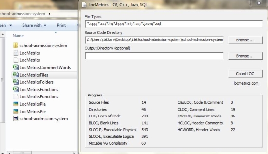 locmetrics interface